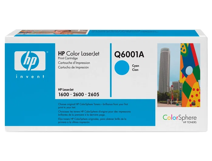 HP 124A Q6001A Cian Original LaserJet Cartucho de Tóner