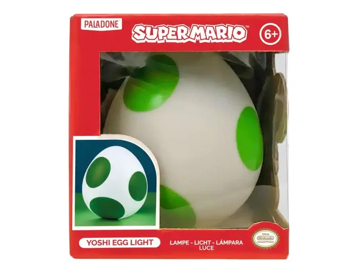 Wondee Lámpara Super Mario Huevo de Yoshi 20 cm - Lámpara decorativa ambientación videojuegos Nintendo