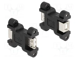 DeLOCK Adaptador USB 2.0 de Tipo-A hembra a Tipo-B hembra con conexión de tornillo, Negro