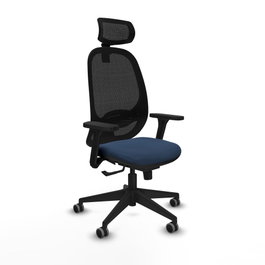PIQUERAS Y CRESPO Silla de oficina Cilanco con mecanismo Sincro, Azul marino y Negro