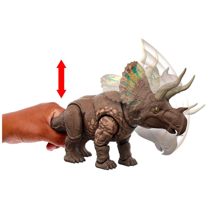 Mattel Jurassic World Eotriceratops JGB93 Figura de Dinosaurio de 35,6 cm Inspirado en la Película
