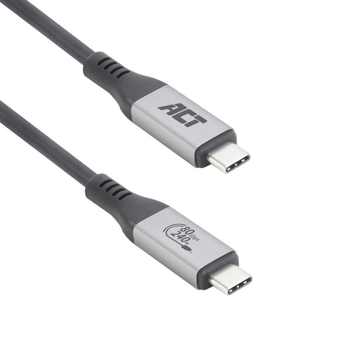 ACT Connectivity AC7452 Cable USB4 80 Gbps 240W Thunderbolt 5 USB-C 1.5m Negro ACT Connectivity AC7452 Cable USB4 80 Gbps 240W Thunderbolt 5 USB-C 1.5m Negro