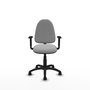 Silla de oficina Aýna con mecanismo Contacto permanente básico tapizada con Tela color Gris claro. Equipada con Base poliamida negra, Brazos 1D y Ruedas de nailon 50 mm