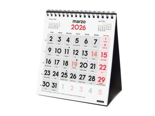 Finocam Calendario 2026 Sobremesa Neutro XS 140x150mm Números Grandes 780120026