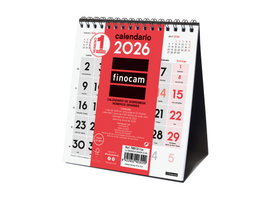 Finocam Calendario 2026 Sobremesa Neutro XS 140x150mm Números Grandes 780120026