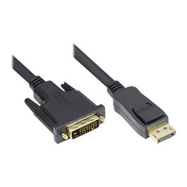 GoodConnections DP-DVI1 - Cable DisplayPort Macho a DVI-D Macho 24+1 Pines, Negro, 1m, Plug and Play, Resolución Full HD 1080p