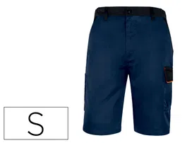 Deltaplus Bermuda de Trabajo Panostyle Azul Naranja Talla S Cintura Ajustable 5 Bolsillos