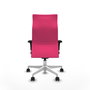 PIQUERAS Y CRESPO Sillón Albacete Rosa con Mecanismo Sincro y Base Blanca