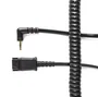 JPL Cable de Espiral BL-06+P para Plantronics QD a 2.5mm Jack Audio, Longitud 2 Metros, Color Negro