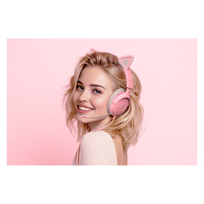 Razer Kraken Kitty V3 X Auriculares Gaming con Microfono Boom y RGB, Circumaural, 20-28000 Hz, Color Rosa Quartz, Conector 3.5 mm, Modelo Para Chicas