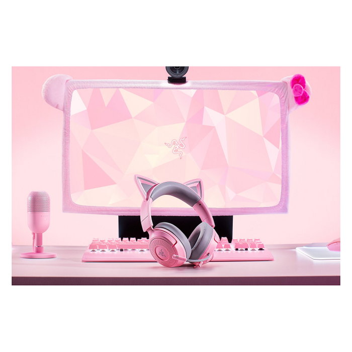 Razer Kraken Kitty V3 X Auriculares Gaming con Microfono Boom y RGB, Circumaural, 20-28000 Hz, Color Rosa Quartz, Conector 3.5 mm, Modelo Para Chicas