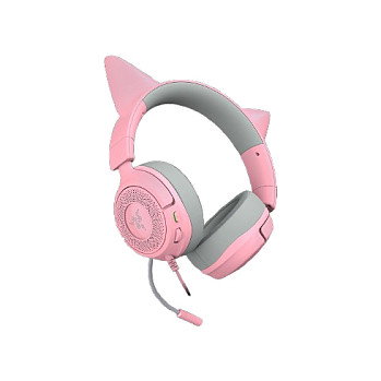 Razer Kraken Kitty V3 X Auriculares Gaming con Microfono Boom y RGB, Circumaural, 20-28000 Hz, Color Rosa Quartz, Conector 3.5 mm, Modelo Para Chicas