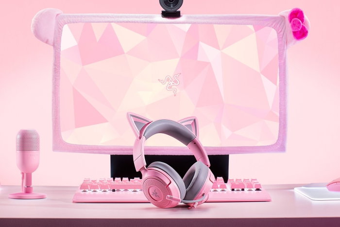 Razer Kraken Kitty V3 X Quartz Rosa con conector de 3,5 mm