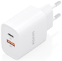 Aisens Cargador GaN 30W con USB-C PD3.0 y USB-A QC3.0 Blanco