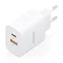 Aisens Cargador GaN 30W con USB-C y USB-A Blanco