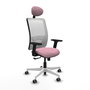 PIQUERAS Y CRESPO Silla de oficina Zulema con mecanismo Sincro, Rosa y Blanco