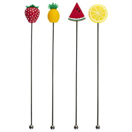 Cook Concept Juego de 4 Agitadores Cóctel Fruta Dolce Vita Acero Inoxidable