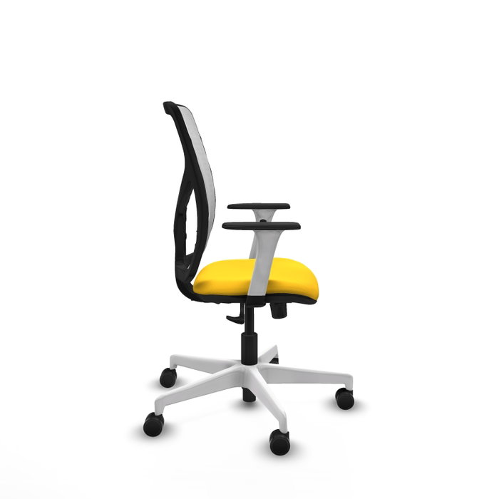 PIQUERAS Y CRESPO Silla de oficina Motilla con mecanismo Sincro Amarillo y Blanco