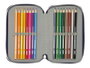 Safta Plumier Triple Estuche Escolar con 37 Piezas, Capacidad 12.5 x 19.5 x 5.5 cm, Para Material de Oficina y Papelería