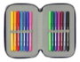 Safta Plumier Triple Estuche Escolar con 37 Piezas, Capacidad 12.5 x 19.5 x 5.5 cm, Para Material de Oficina y Papelería