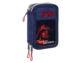 Safta Plumier Escolar Star Wars Triple Cremallera 37 Piezas - 195 x 125 x 55 mm