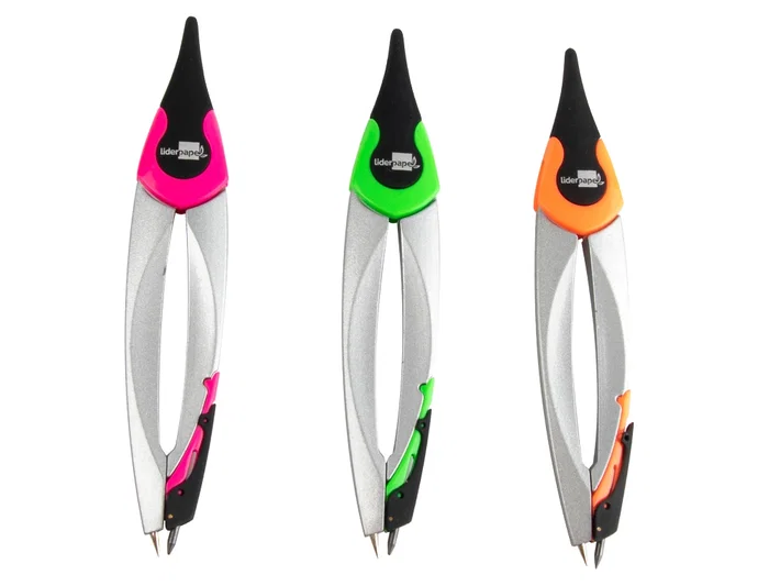 Liderpapel Compás Escolar Articulado con Adaptador Universal y Minas Colores Surtidos
