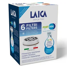 Laica Filtro Fast Disk FD06A, Pack de 6 Unidades para Flow'n Go