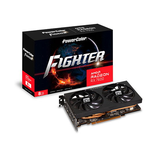 PowerColor Tarjeta Gráfica RX 7600 Fighter Radeon 8GB GDDR6 PowerColor Tarjeta Gráfica RX 7600 Fighter Radeon 8GB GDDR6