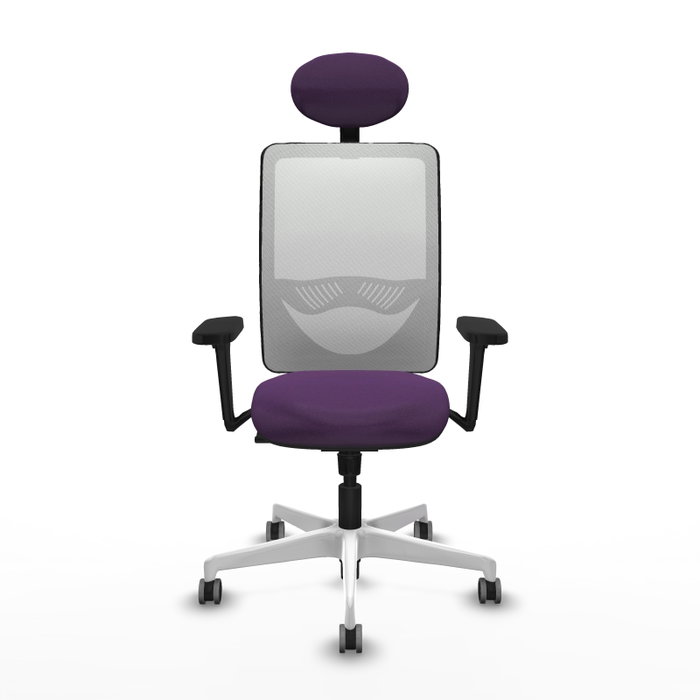 PIQUERAS Y CRESPO Silla de oficina Zulema con mecanismo Sincro, morado y blanco