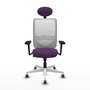 PIQUERAS Y CRESPO Silla de oficina Zulema con mecanismo Sincro, morado y blanco