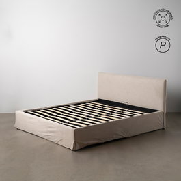 Cama Canapé Beige Tejido Dormitorio 196 X 215 X 97 cm