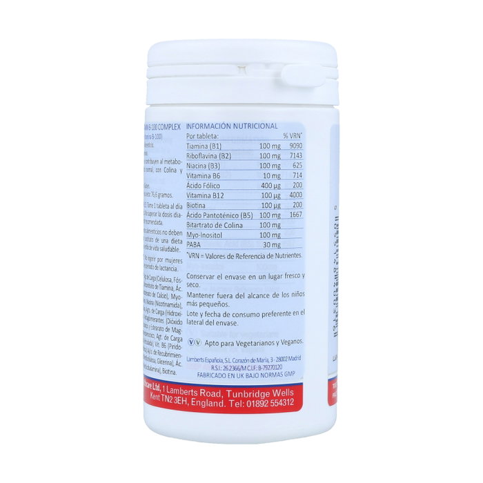 Lamberts Vitamina B-100 Complex 60 Tabletas
