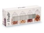 VIVALTO Set de 4 Tarros con Tapa de Vidrio Rayado 300ml