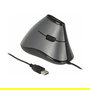 DeLOCK Ratón Ergonómico Vertical Óptico 12527 para Mano Derecha, 5 Botones, 800 DPI, Cable USB de 1.8m, Color Negro y Gris, Para Oficina y PC