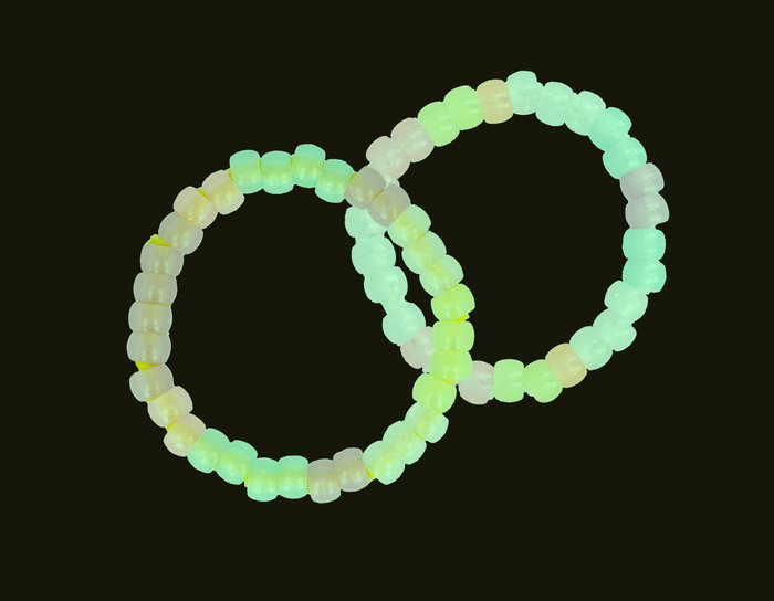 Innspiro Cuentas de plástico eco Grosella Multicolor Fluorescente 9mm