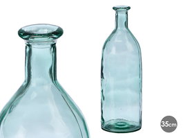 Giftdecor Botella Redonda Transparente de Vidrio 35 cm (Set de 6)