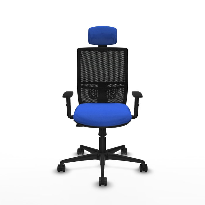 PIQUERAS Y CRESPO Silla de oficina Yunquera con mecanismo Sincro/Traslack, Azul y Negro