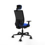 PIQUERAS Y CRESPO Silla de oficina Yunquera con mecanismo Sincro/Traslack, Azul y Negro