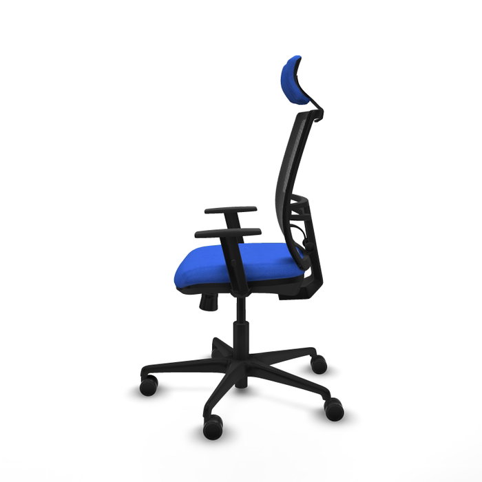 PIQUERAS Y CRESPO Silla de oficina Yunquera con mecanismo Sincro/Traslack, Azul y Negro