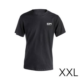 Edm Camiseta Merchandising Manga Corta Negra Talla XXL Bordado 100% Algodón
