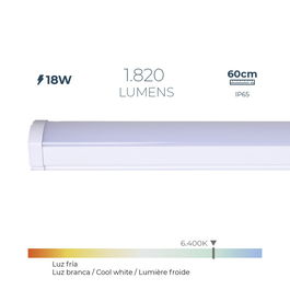 Edm Regleta led 18W Luz fría 6400K 1820 lm 60x4,6x5,1 cm