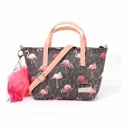 Oh My Pop Bolso Tote Flaminpop Pequeño Multicolor con Cremallera y Bandolera Ajustable, 16x24x6 cm