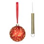 Lumineo Bola micro led luz cálida roja con alambre plateado Ø14 cm