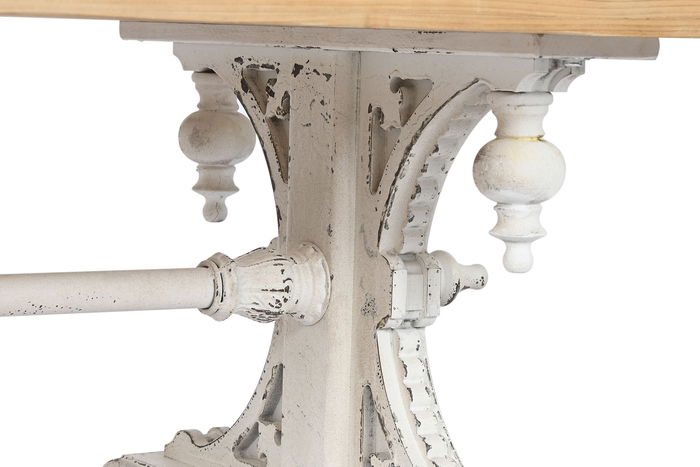 DKD Home Decor Mesa Centro Neoclásico Blanco Natural 110x65x46 cm Abeto MDF