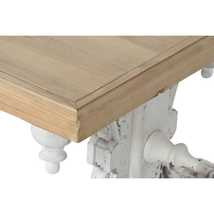 DKD Home Decor Mesa de Centro Abeto y MDF Decapé Blanco