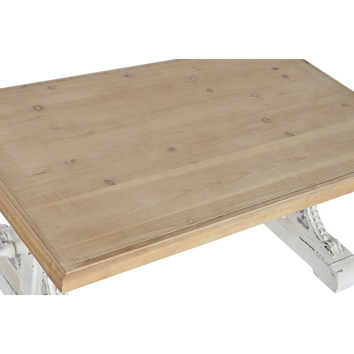 DKD Home Decor Mesa de Centro Abeto y MDF Decapé Blanco