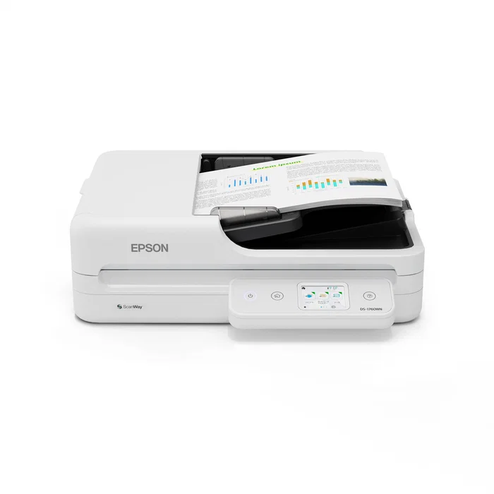 Epson WorkForce DS-1760WN Escáner Plano y Alimentador Automático ADF 1200x1200 DPI WiFi Ethernet Negro y Blanco