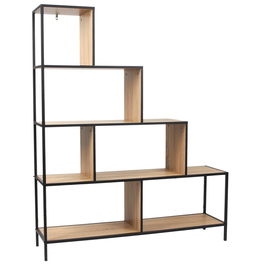 Home Deco Factory Estantería Escalera Edison Industriel Vintage Hierro Partículas 146 cm Altura 120x30 cm