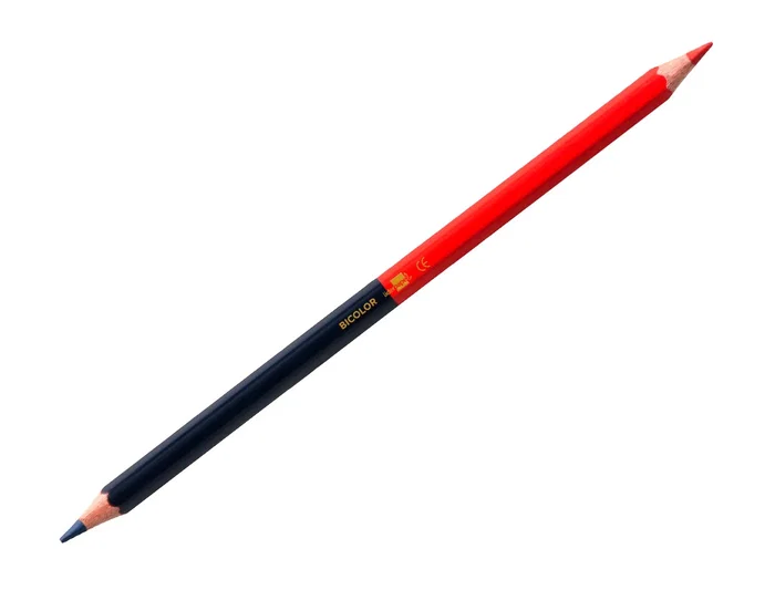 Liderpapel Lápices Bicolor Fino Rojo/Azul con Mina Ultrarresistente, Madera de Alta Calidad