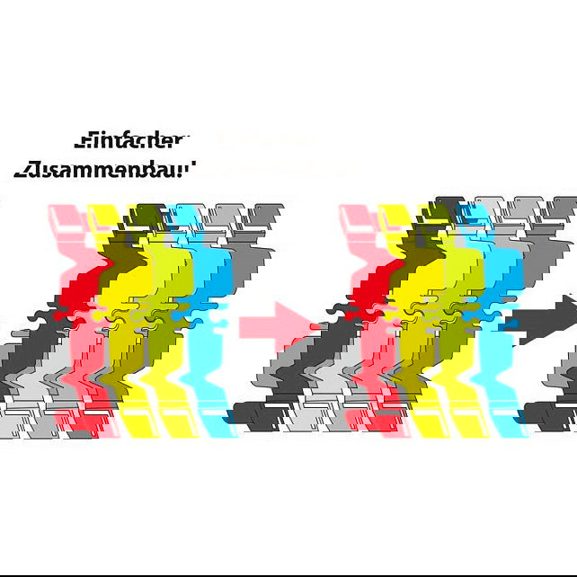 AMEWI Magic Trexx 373 Piezas - Circuito de Carreras con Caja para Niños - Set Multicolor de Construcción y Juego